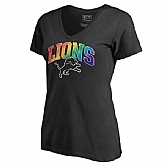 Women's Detroit Lions NFL Pro Line by Fanatics Branded Black Plus Sizes Pride T-Shirt,baseball caps,new era cap wholesale,wholesale hats